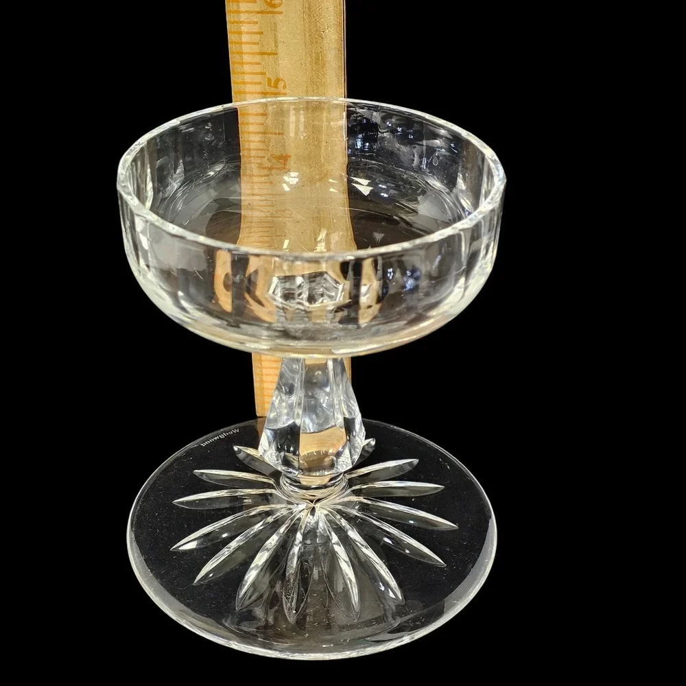 Vintage Wedgwood Germany Cut Crystal Pillar Candle Holder‎ Heavy Base